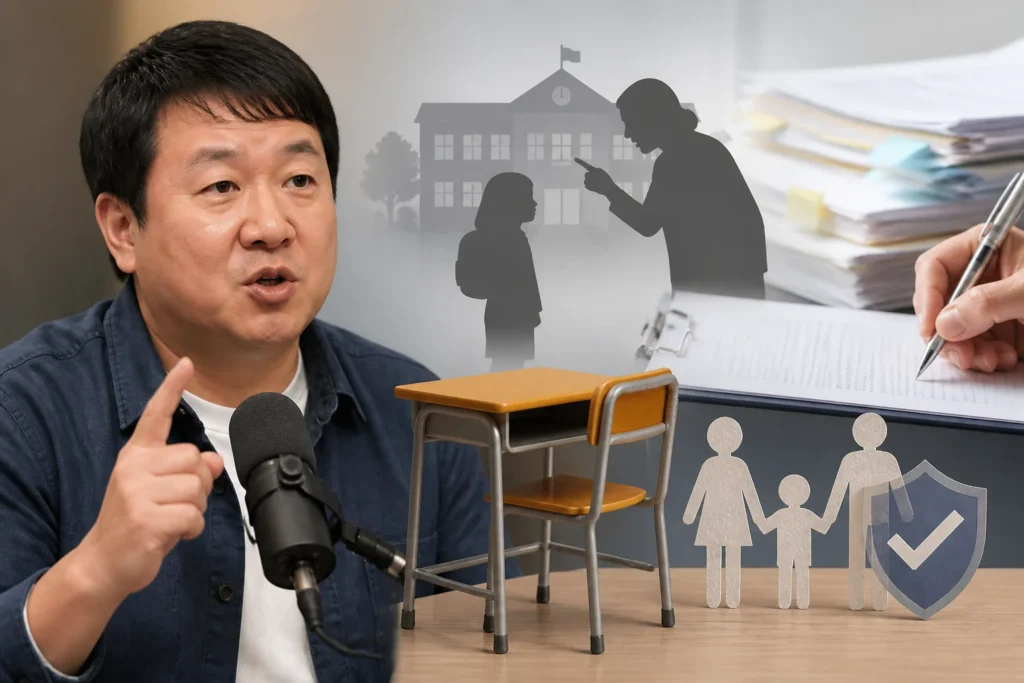 정형돈의 일침 "그 정도면 학교 보내지 마시길" — 유튜브 발언은 보도되었으나 개인 원문은 미확인 관련 이미지