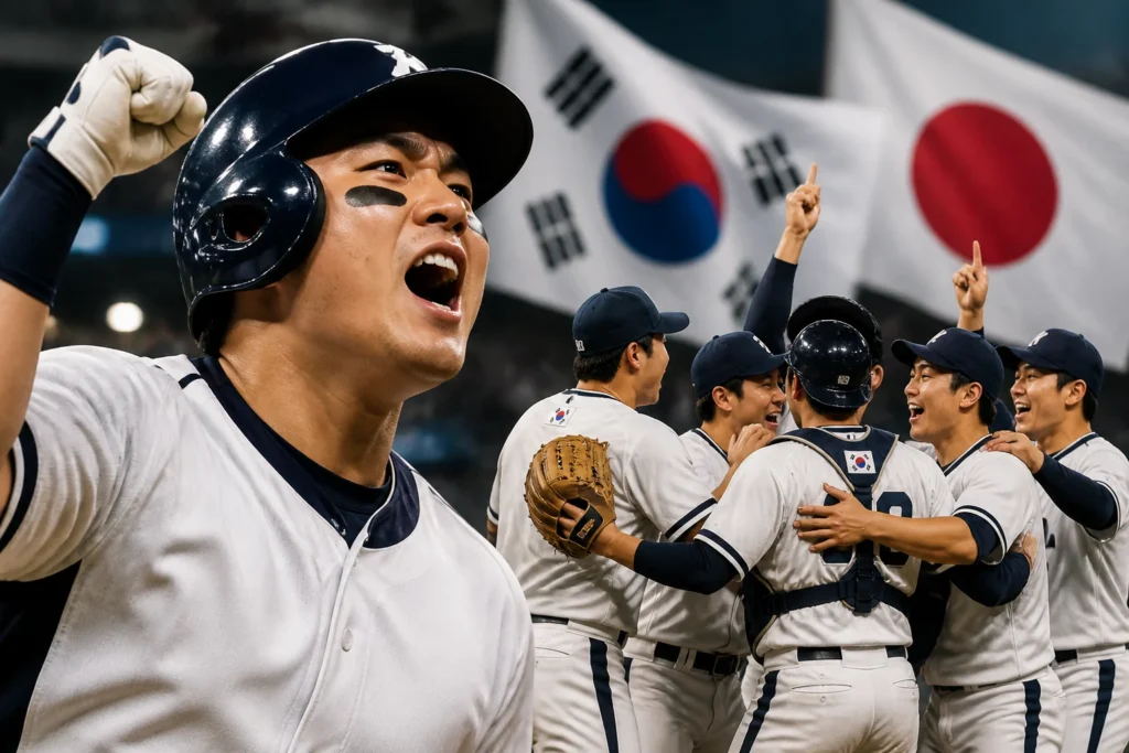 한국 야구, 중국 9-2 제압하고 9월 27일 일본과 결승 맞대결 관련 이미지