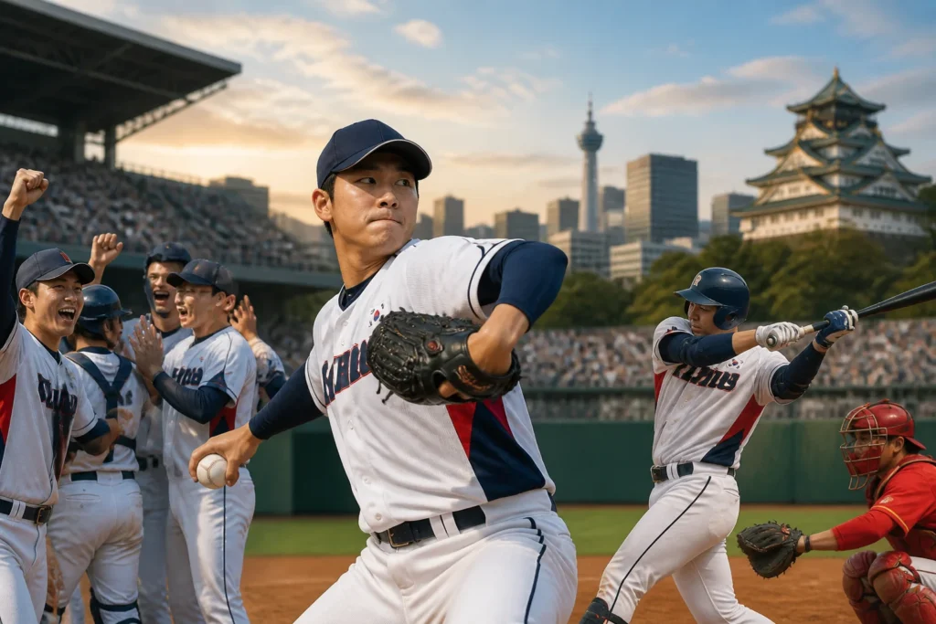 한국 야구, 중국 9-2 제압하고 9월 27일 일본과 결승 맞대결 관련 이미지