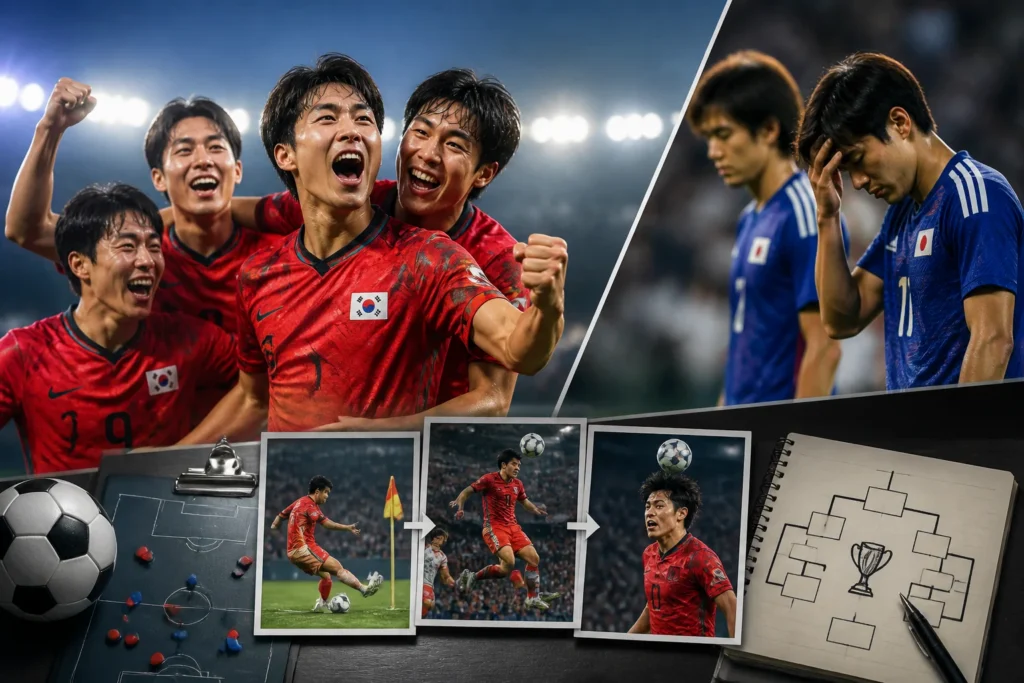 한국, 중국에 2-1 역전승으로 아시안게임 결승 진출 — 개최국 일본은 준결승서 초반 실점으로 고전 관련 이미지