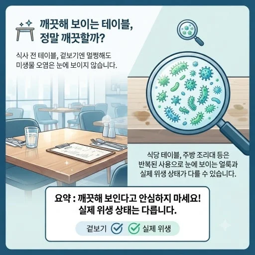 테이블 더럽다고 수저 밑에 휴지 깔았는데, 정말 더 안전할까 관련 이미지