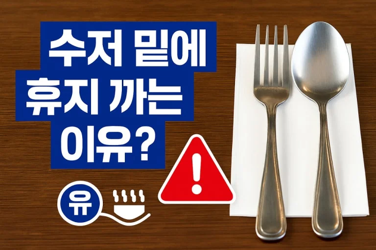 테이블 더럽다고 수저 밑에 휴지 깔았는데, 정말 더 안전할까 관련 이미지