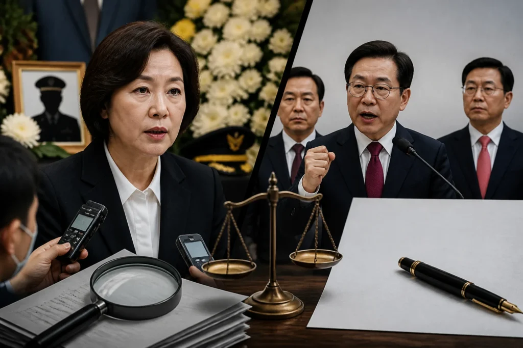 추미애 빈소 발언 '사과를 바라시니까 사과' — 야권은 진정성 문제로 공세 관련 이미지