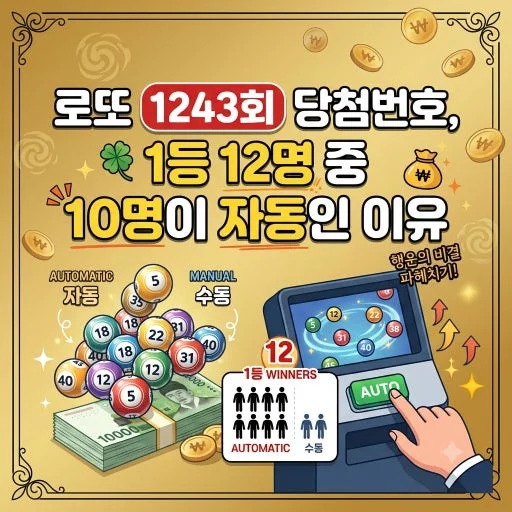 제1245회 로또 1등 10명 모두 자동, 1인당 약 30억 원 지급 관련 이미지