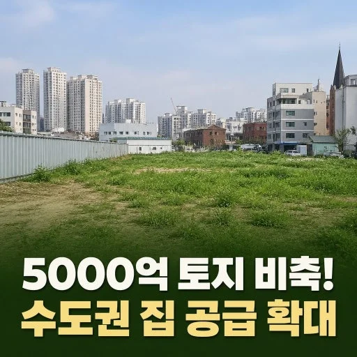 LH·국토부, 수도권 주택공급용 토지 5,000억 원어치 선매입 공모를 발표 관련 이미지